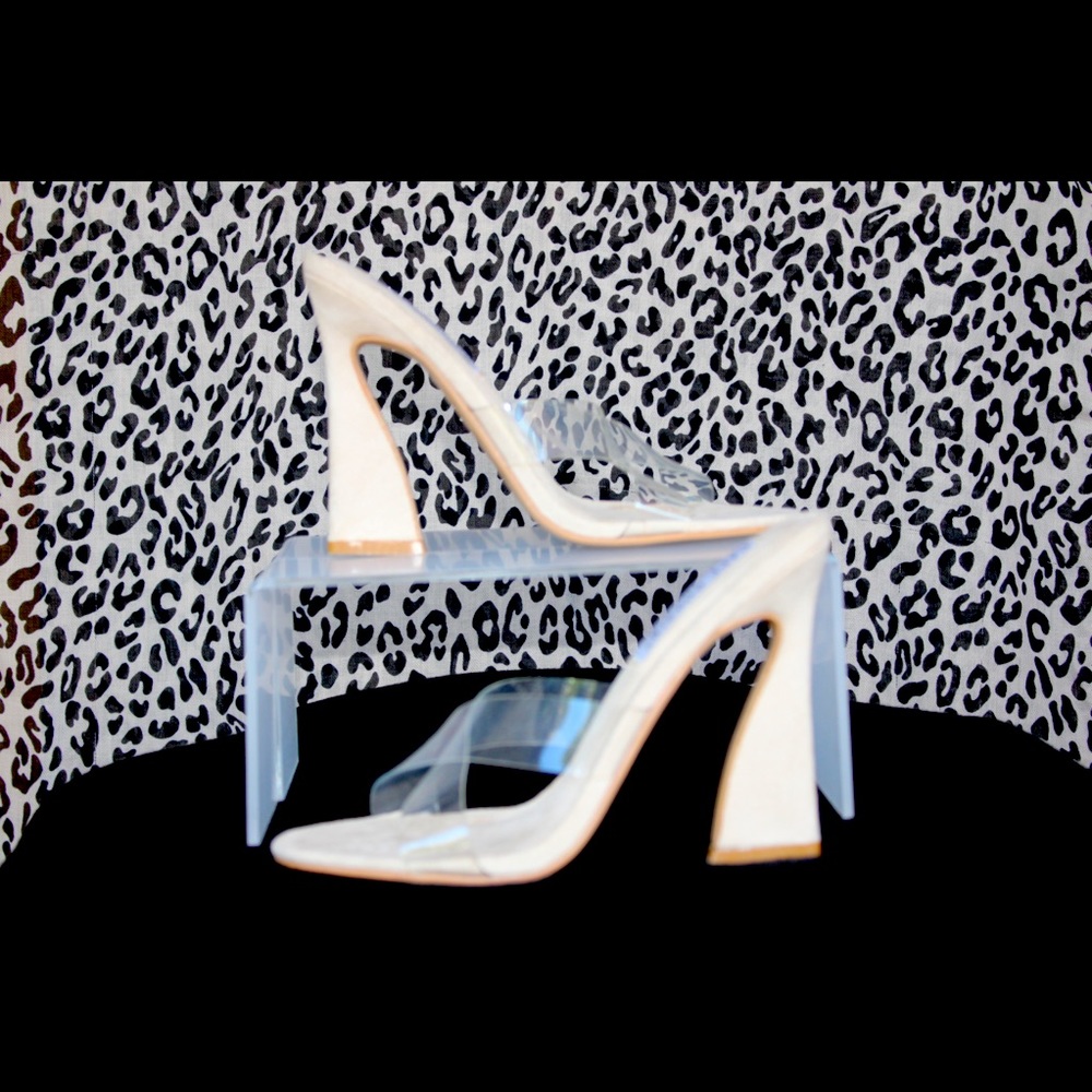 Cape Robbin cross cross vinyl strap heels
